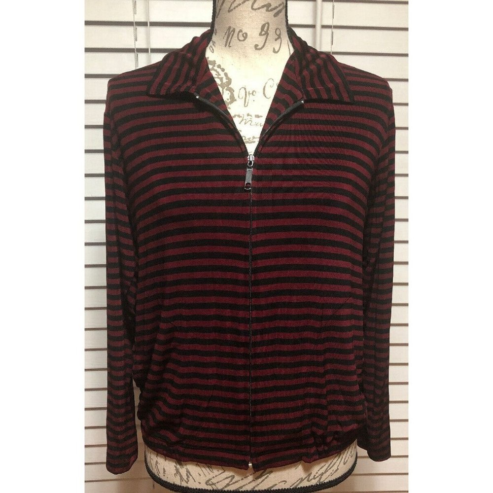 Chicos Travelers Womens Size 0 Medium Long Sleeve Stretch Full Zip Slinky Jacket